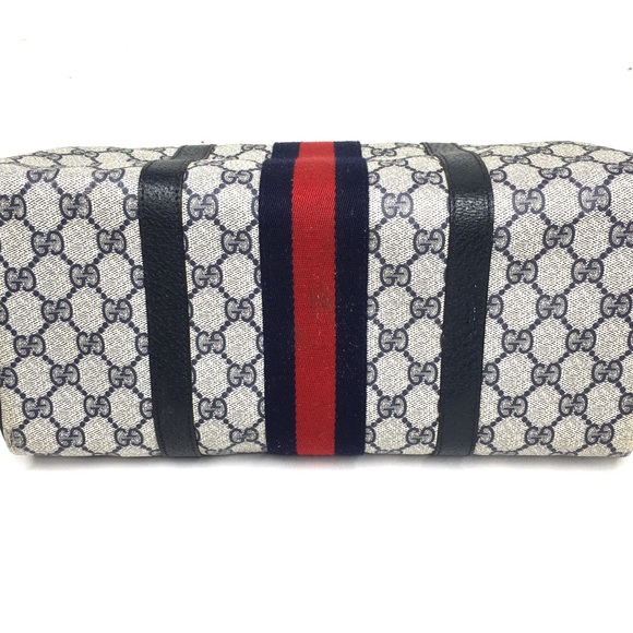 Authentic Gucci navy & grey Boston satchel bag - Picture 8 of 16